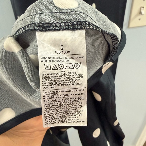 NWOT Navy Blue and White Polka Dot Slip Dress - Picture 4 of 6